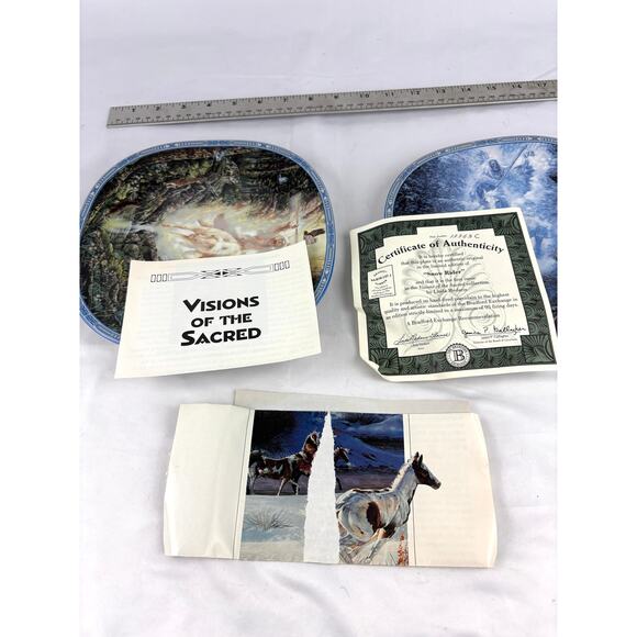 VTG Lot of 2 Decorative Collectors Plates Visions of the Sacred 1990s Limited - Picture 7 of 16